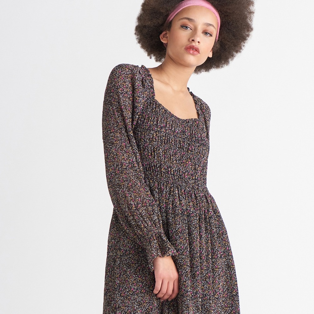 Dex Black Floral Dress